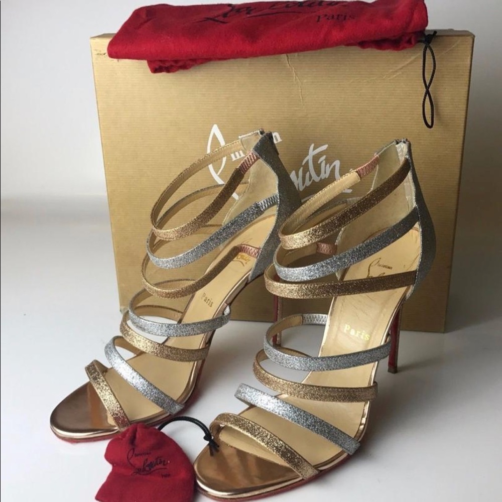 HP⭐️Christian Louboutin Mariniere GlitterCage Heel
